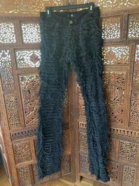 Focus Brand Shredded Distressed Black Jeans size 29